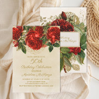 Elegantes Rosas Vermelhas Vintage Aniversário de 5