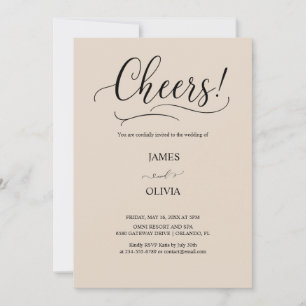 Convite Elegantes Saudações! Casamento com Letra Moderna e