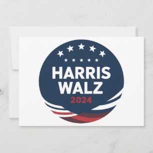 Convite Eleição do Botão Retro para Democratas Harris Walt