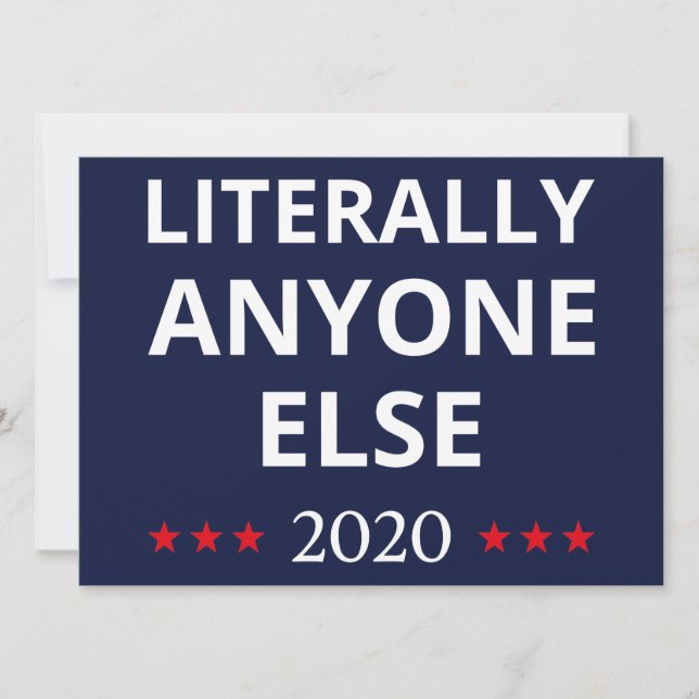 Convite Eleições 2020, Anti-Trump - Anyone Else II (Frente)