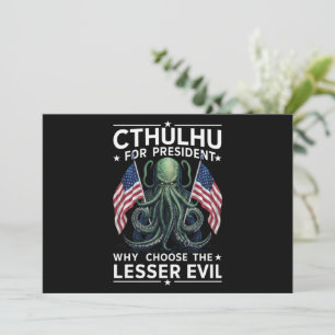 Convite Eleições Engraçadas de 2024 Cthulhu Para President