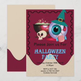 Convite elemento engraçado do Halloween