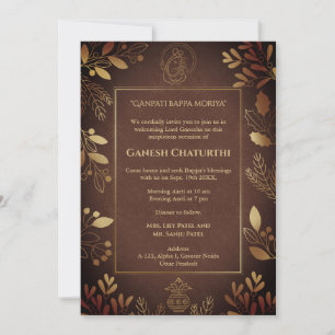 Convite Elementos para Ouro Ganesh Chaturthi Puja