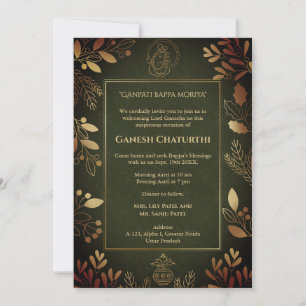 Convite Elementos para Ouro Ganesh Chaturthi Puja