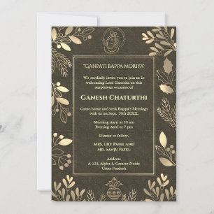 Convite Elementos para Ouro Ganesh Chaturthi Puja