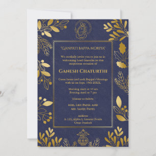 Convite Elementos para Ouro Ganesh Chaturthi Puja