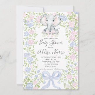 Convite Elephant baby shower invitation