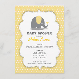 Convite Elephant baby shower invitation