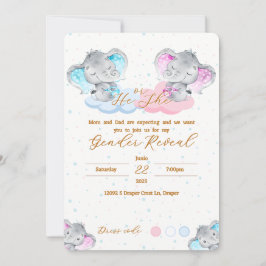 Convite Elephant's Gender Reveal Invitation