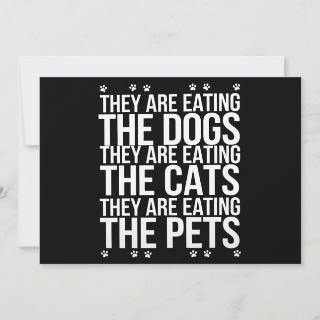 Convite Eles Estão Comendo Os Cães Os Gatos Que Os Pets Tr (Frente)