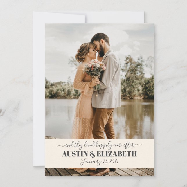 Convite Eles viveram felizes para sempre depois do casamen (Frente)