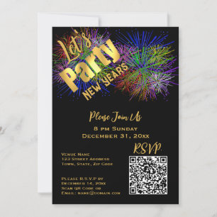Convite eletrônico de festa de Ano Novo com código