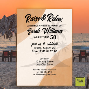 Convite Elevação tropical e relaxamento 50ª Festa de anive
