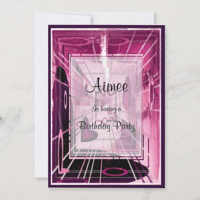 Convite Elevador para Baixo Abstrato (Frente)