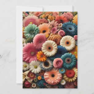 Convite Eleve Seu Espaço Gerbera Daisy Floral Colorida 