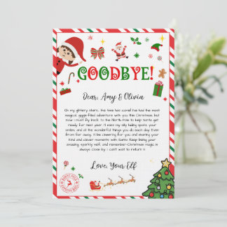 Convite elf goodbye letter - elf return letter