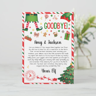 Convite elf goodbye letter - elf return letter