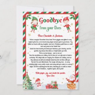 Convite Elf Goodbye Letter Goodbye from Elf Christmas