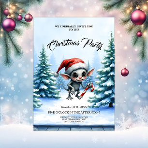 Convite Elfo de Natal com Candy Cane.