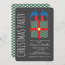 Convite Elfo De Natal Moderno Em Festa De Férias Atuais