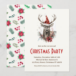 Convite Elk em uma festa de Natal de Vestidos Selvagens de