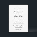 Convite Elle Simple Modern Wedding<br><div class="desc">Convite moderno de casamento com um simples design com seus detalhes de eventos cercados por uma fronteira fina.</div>