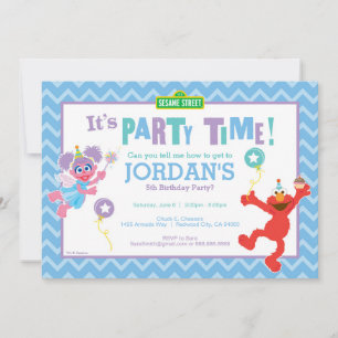 Convite Elmo e Abby Birthday