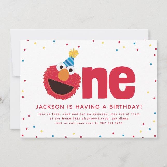 Convite Elmo One (Frente)