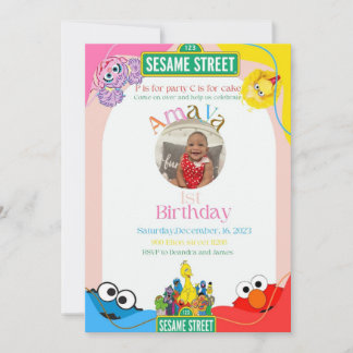 Convite Elmo’s 1st birthday theme