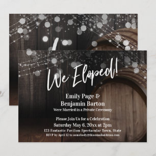 Convite Elogiamos o barril de madeira e a recepção das l