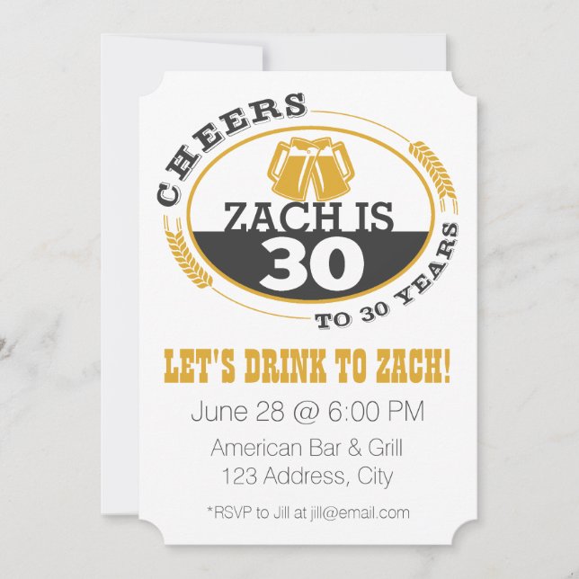 Convite Elogios a 30 anos (Frente)