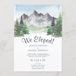 Convite Eloped Mountain Watercolor