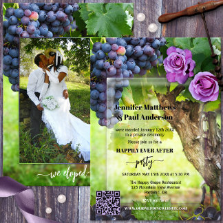 Convite Elopement Wine Pensou Na Foto De Casamento
