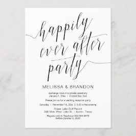 Convite Elopemento de Casamento, Caligrafia Negra Moderna