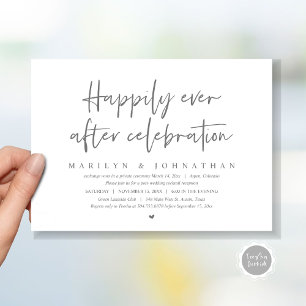 Convite Elopemento De Casamento, Feliz Nunca Depois Da Cel