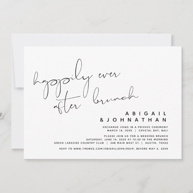 Convite Elopemento De Casamento, Feliz Sempre Depois De Br (Frente)
