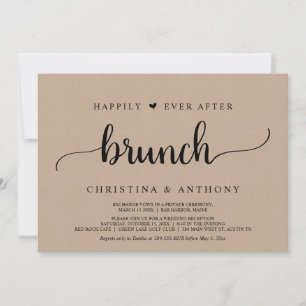 Convite Elopemento De Casamento, Felizmente Depois De Brun