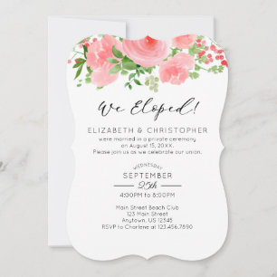 Convite Elopemento De Casamento Floral Rosa