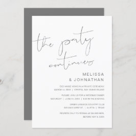 Convite Elopemento De Casamento, O Partido Continua Convit