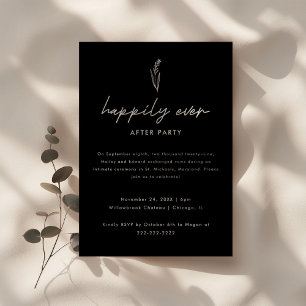 Convite Elopemento de Foto e Recepção de Casamento Negro M