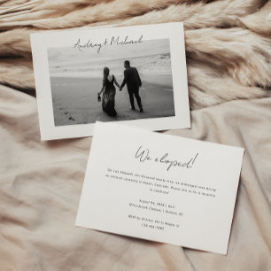Convite Elopemento de fotos e Recepção de casamento minima