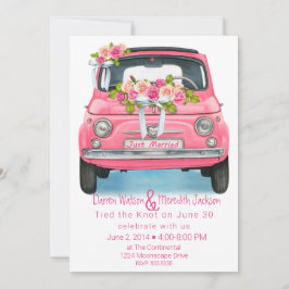 Convite Elopete de Recem casados Rosa de Aquarela