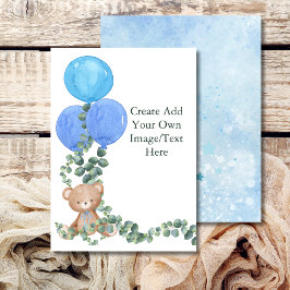 Convite em Branco Adicione o Seu Próprio Urso Balã