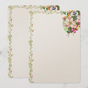 Convite em Branco com Buquê Floral