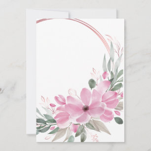 Convite em branco com curva e flores