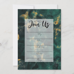 Convite em Branco com Preenchimento em Mármore Ver