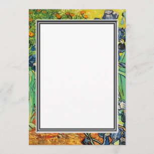 convite em branco de primavera, verão. van Gogh