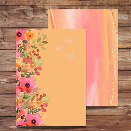 Convite em Branco DIY Flores de Jardim Rosa Pêsseg