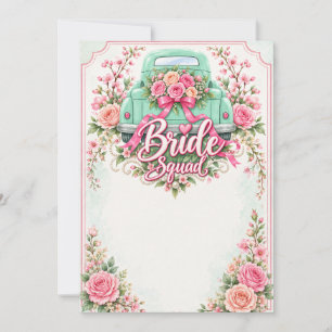 Convite em Branco Floral Caminhão para Equipe da N