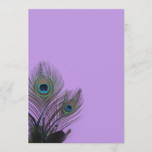 Convite em Branco Pavão Elegante (roxo)